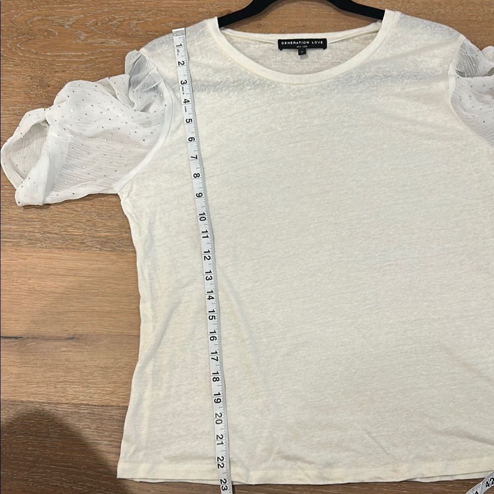 Generation Love Cream Puff Sleeve Blouse, Size Medium - Picture 9 of 10
